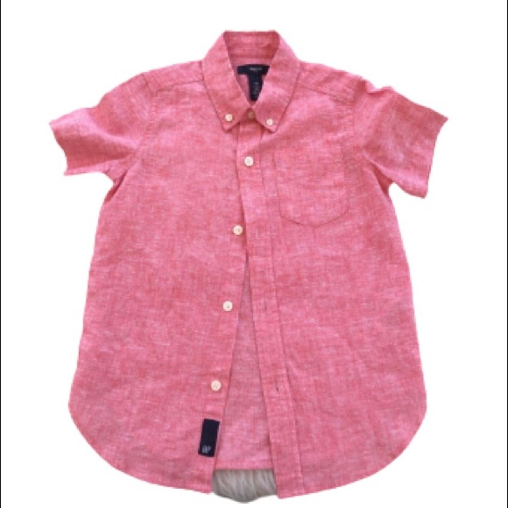 NWOT-Boy’s Red Linen GAP Button Down